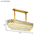 GobekUsa LED Crystal Drop Oval Island Light - Modern Clear Dining Room Fixture