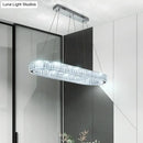 GobekUsa LED Crystal Pendant Light for Restaurant with Stainless Steel Island Design