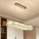 GobekUsa LED Crystal Pendant Light for Restaurant with Stainless Steel Island Design