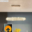 GobekUsa LED Crystal Pendant Light for Restaurant with Stainless Steel Island Design