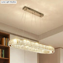 GobekUsa LED Crystal Pendant Light for Restaurant with Stainless Steel Island Design