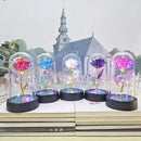 Set of 3 golden eternal rose light glass domes bedroom decor by Decorbites