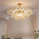 GobekUsa LED Frost Glass Shell Chandelier for Home Decor and Lighting