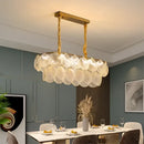 GobekUsa LED Frost Glass Shell Chandelier for Home Decor and Lighting