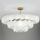 GobekUsa LED Frost Glass Shell Chandelier for Home Decor and Lighting
