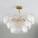 GobekUsa LED Frost Glass Shell Chandelier for Home Decor and Lighting