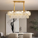 GobekUsa LED Frost Glass Shell Chandelier for Home Decor and Lighting