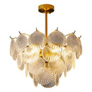 GobekUsa LED Frost Glass Shell Chandelier for Home Decor and Lighting