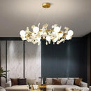 GobekUsa LED Gingko Leaf Branch Ceiling Chandelier Modern Living Room Bedroom Light