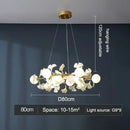 GobekUsa LED Gingko Leaf Branch Ceiling Chandelier Modern Living Room Bedroom Light