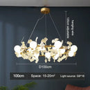 GobekUsa LED Gingko Leaf Branch Ceiling Chandelier Modern Living Room Bedroom Light