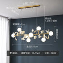 GobekUsa LED Gingko Leaf Branch Ceiling Chandelier Modern Living Room Bedroom Light