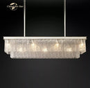 GobekUsa LED Glace Rectangular Chandelier Light for Dining Kitchen Living Room
