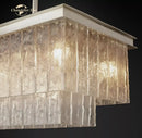 GobekUsa LED Glace Rectangular Chandelier Light for Dining Kitchen Living Room