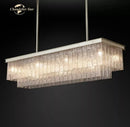 GobekUsa LED Glace Rectangular Chandelier Light for Dining Kitchen Living Room