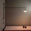 GobekUsa LED Glass Art Wall Lamp with Long Rocker Arm for Living Room and Studio