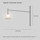 GobekUsa LED Glass Art Wall Lamp with Long Rocker Arm for Living Room and Studio
