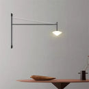 GobekUsa LED Glass Art Wall Lamp with Long Rocker Arm for Living Room and Studio