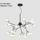 GobekUsa LED Glass Ball Branch Chandelier | Modern Firefly Art Decor Lighting