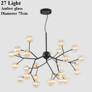 GobekUsa LED Glass Ball Branch Chandelier | Modern Firefly Art Decor Lighting