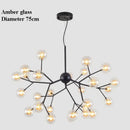 GobekUsa LED Glass Ball Branch Chandelier | Modern Firefly Art Decor Lighting