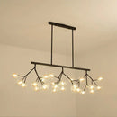 GobekUsa LED Glass Ball Branch Chandelier | Modern Firefly Art Decor Lighting