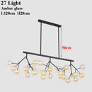 GobekUsa LED Glass Ball Branch Chandelier | Modern Firefly Art Decor Lighting