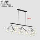 GobekUsa LED Glass Ball Branch Chandelier | Modern Firefly Art Decor Lighting