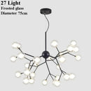 GobekUsa LED Glass Ball Branch Chandelier | Modern Firefly Art Decor Lighting