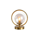 GobekUsa LED Glass Ball Brass Ring Table Lamp for Stylish Living and Bedroom Lighting