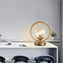 GobekUsa LED Glass Ball Brass Ring Table Lamp for Stylish Living and Bedroom Lighting