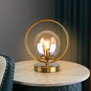 GobekUsa LED Glass Ball Brass Ring Table Lamp for Stylish Living and Bedroom Lighting