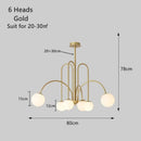 GobekUsa LED Glass Ball Ceiling Chandelier for Home Decor Lighting