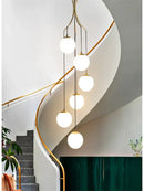 GobekUsa LED Glass Ball Chandelier Ceiling Light for Living Room Dining Loft Decor