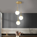 GobekUsa LED Glass Ball Chandelier: Modern Nordic Lights for Dining Room, Restaurant, Bar