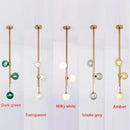 GobekUsa LED Glass Ball Pendant Light Brass Luminaire for Home Decor