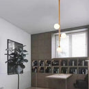 GobekUsa LED Glass Ball Pendant Light Brass Luminaire for Home Decor