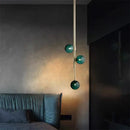 GobekUsa LED Glass Ball Pendant Light Brass Luminaire for Home Decor