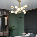 GobekUsa LED Glass Ball Pendant Light: Modern Nordic Chandelier for Living Room, Dining Room, and Cafe