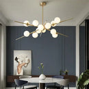 GobekUsa LED Glass Ball Pendant Light: Modern Nordic Chandelier for Living Room, Dining Room, and Cafe