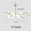 GobekUsa LED Glass Ball Pendant Light: Modern Nordic Chandelier for Living Room, Dining Room, and Cafe