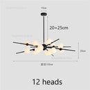 GobekUsa LED Glass Ball Pendant Light: Modern Nordic Chandelier for Living Room, Dining Room, and Cafe