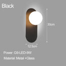 GobekUsa LED Glass Ball Wall Sconce for Bedroom Living Room - 9W G9 Bulb