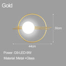 GobekUsa LED Glass Ball Wall Sconce for Bedroom Living Room - 9W G9 Bulb