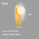 GobekUsa LED Glass Ball Wall Sconce for Bedroom Living Room - 9W G9 Bulb