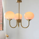 GobekUsa LED Glass Balls Chandeliers Pink Milky White Pendant Lights for Home Decor