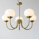 GobekUsa LED Glass Balls Chandeliers Pink Milky White Pendant Lights for Home Decor