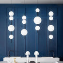 GobekUsa LED Glass Beads Pendant Chandelier, Round Ball Hanging Light Fixture