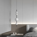 GobekUsa LED Glass Beads Pendant Chandelier, Round Ball Hanging Light Fixture