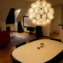 GobekUsa LED Glass Bubble Chandelier: Grand Globe Designs in Gold, Chrome, and Black